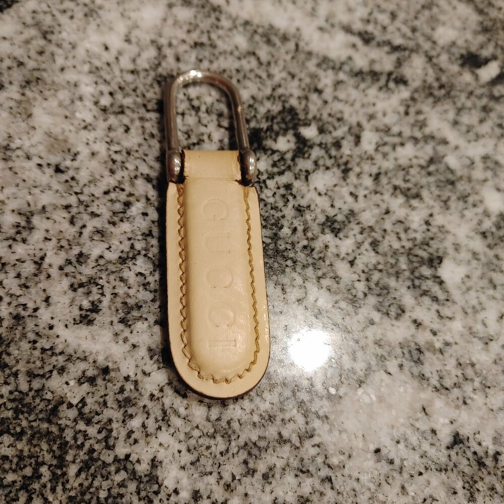 Vintage GUCCI Key Ring, Metal and Leather - Made In Italy